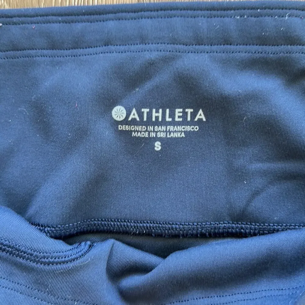 Athleta Up For‎ Anything 7/8 Tights Navy Blue Size Small | Pockets & Drawstring